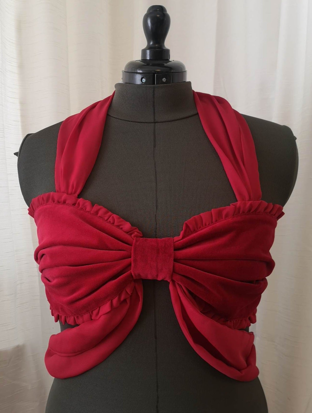 Red Velvet bow top