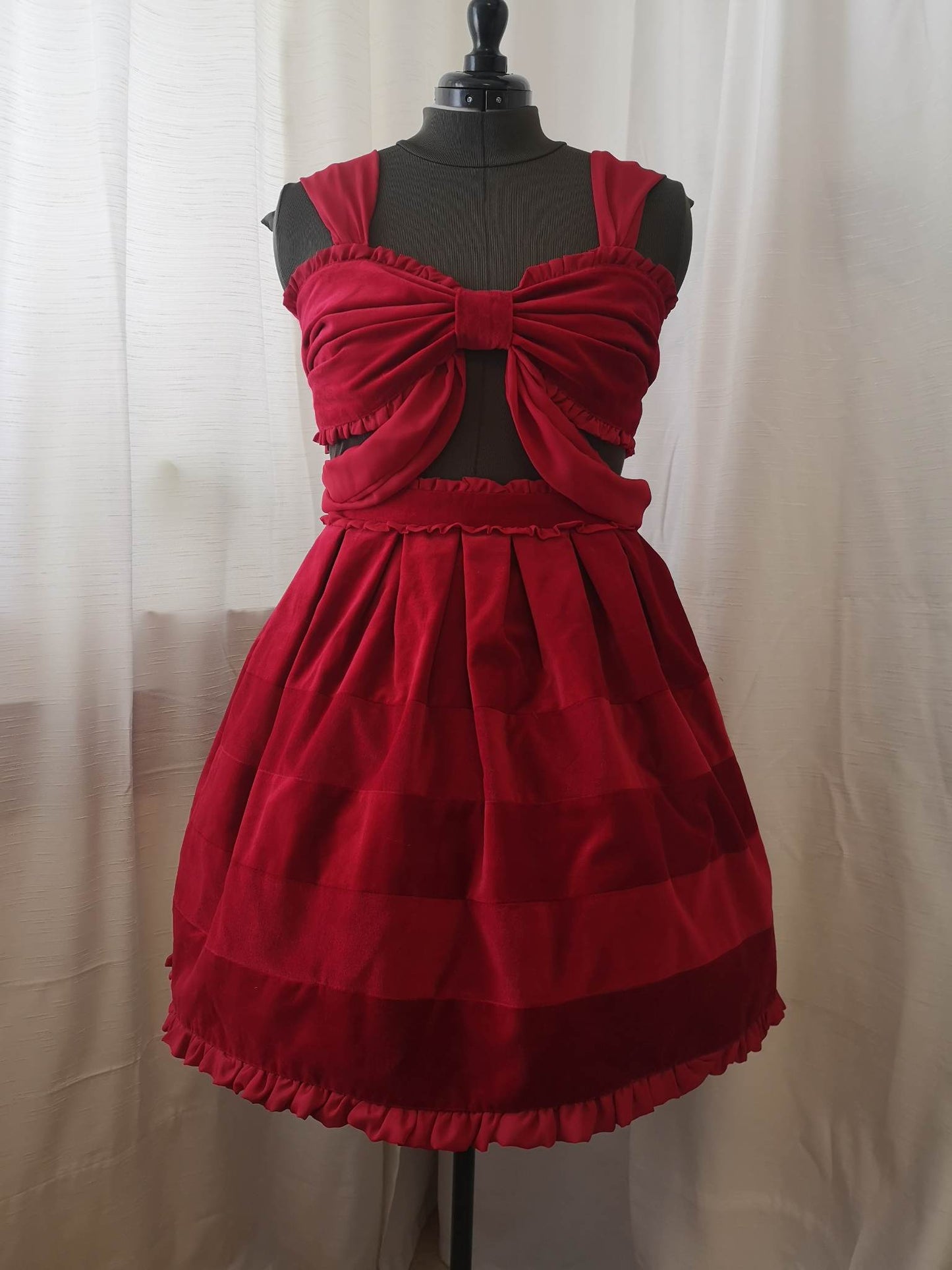 Velvet lemur skirt Red