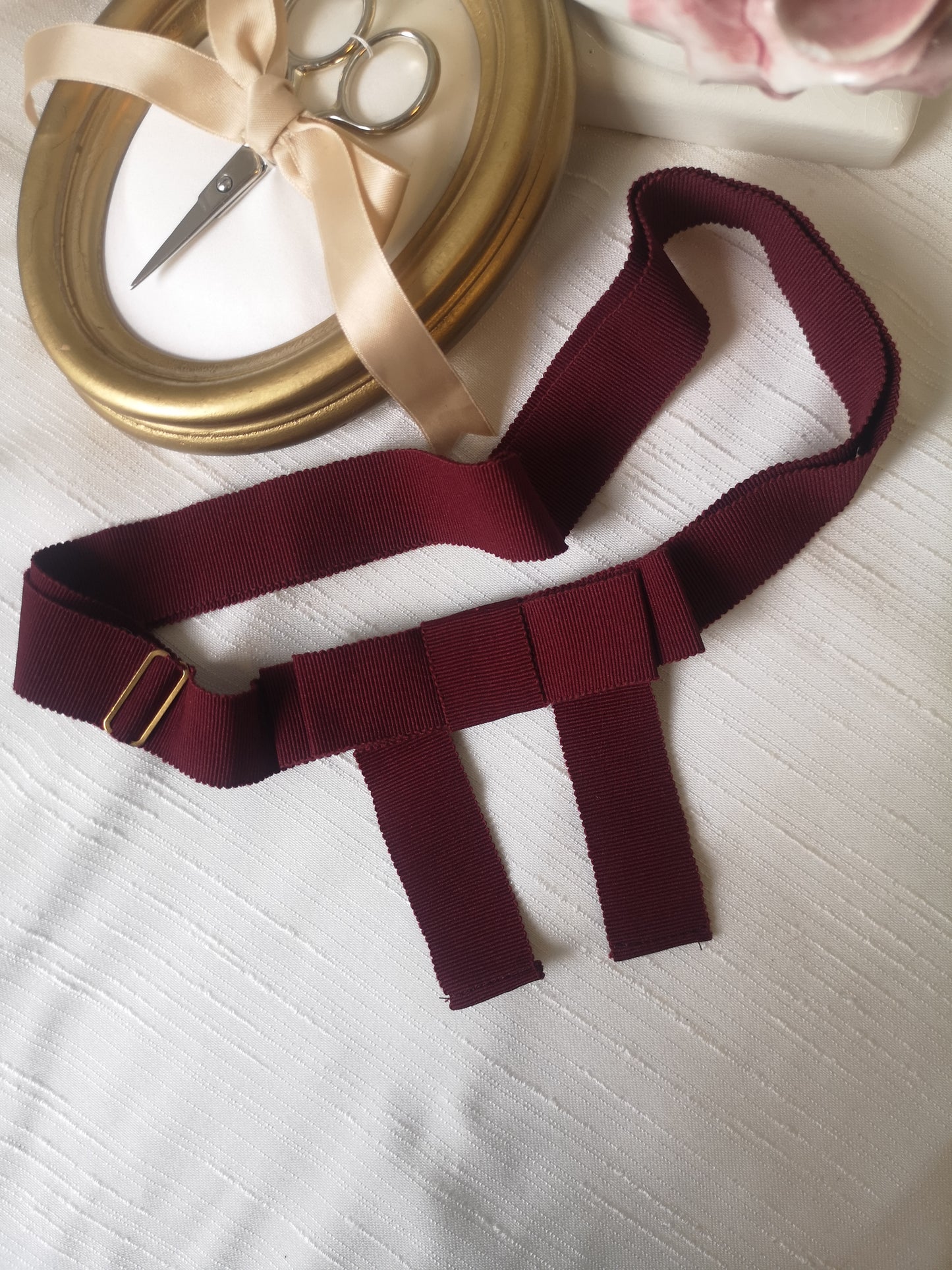 Wine Red Bow Belt