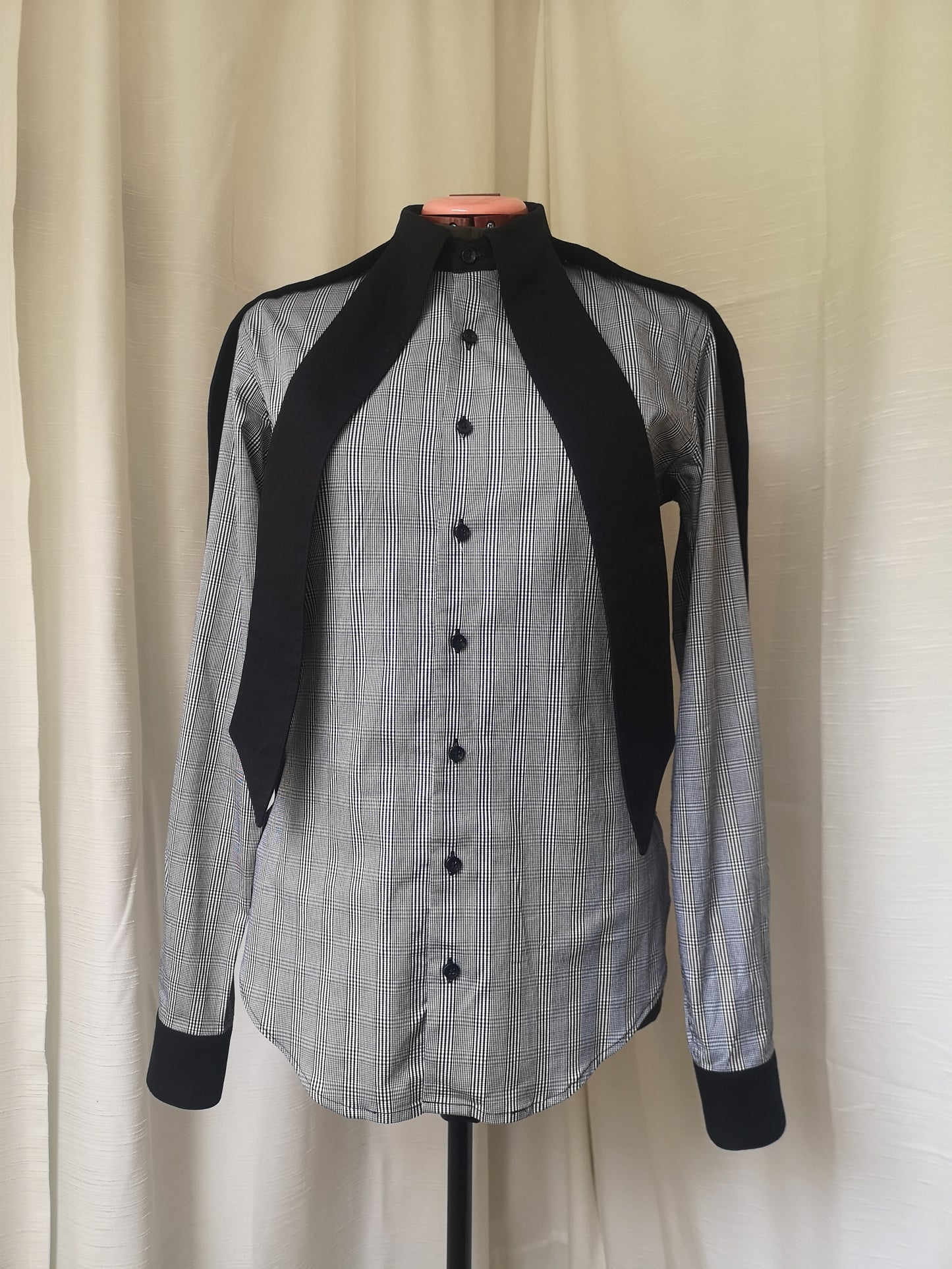 Black and white Glen check shirt